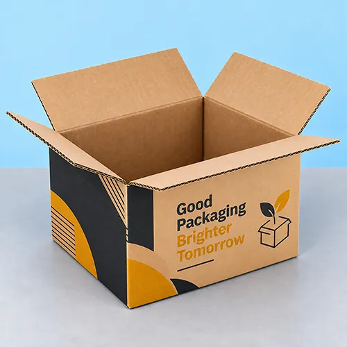 Custom printed RSC corrugated shipping boxes for branded shipping solutions