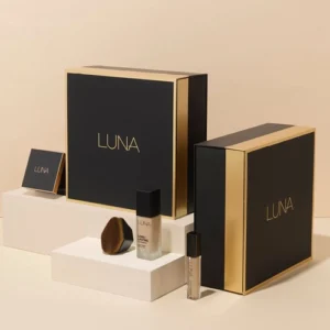 Elegant custom black magnetic gift boxes for luxury product packaging