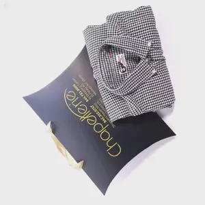 Personalized apparel pillow boxes with premium printing and finishes