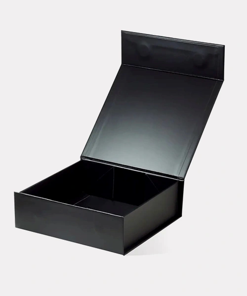 Elegant matte black packaging box for luxury products