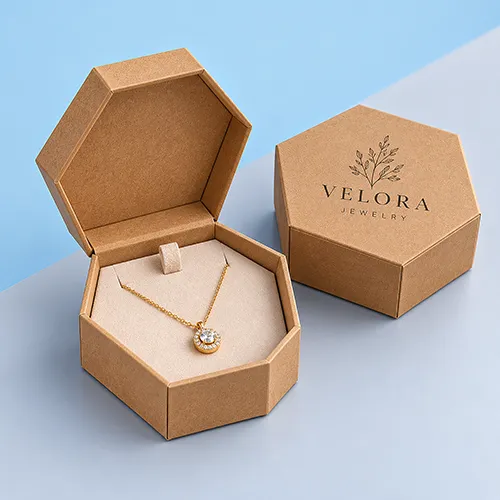 Eco-friendly kraft jewelry packaging boxes for sustainable jewelry businesses