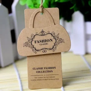 Custom clothing hang tags with logo, size and barcode for apparel brands