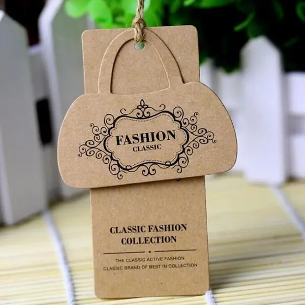Custom clothing hang tags with logo, size and barcode for apparel brands