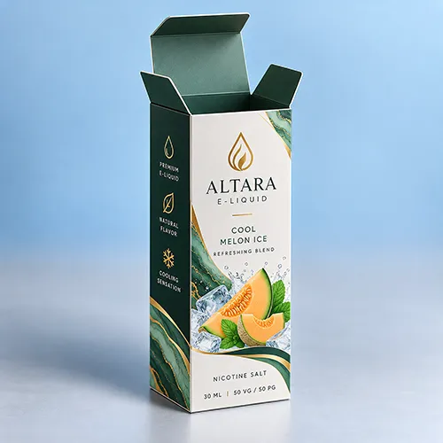 Custom printed tuck-end e-liquid boxes for branded product presentation