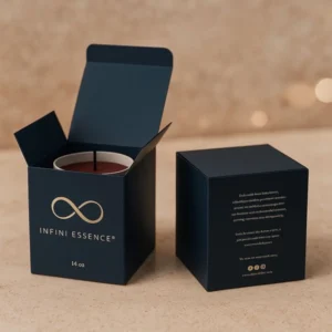 Minimalist luxury candle packaging pastel colour box with soft-touch finish