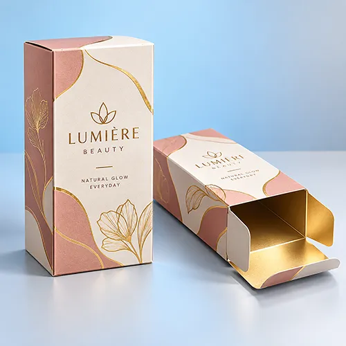 Custom printed tuck end foil boxes for elegant product presentation