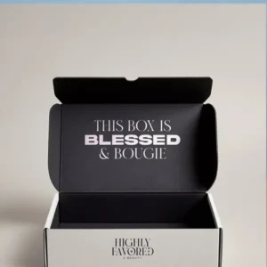 Close-up of White Shipping Boxes with printed logo