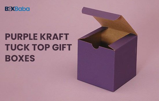 Purple Kraft Tuck Top Gift Boxes USA