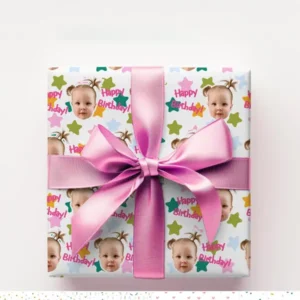 Custom kids wrapping paper for birthday gifts, parties, and fun packaging
