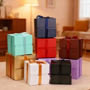 Close-up of Wholesale Gift Boxes with printed logo