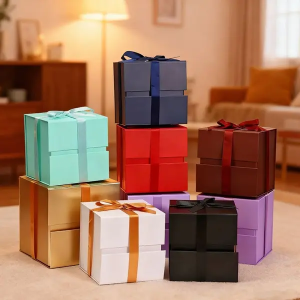 Close-up of Wholesale Gift Boxes with printed logo