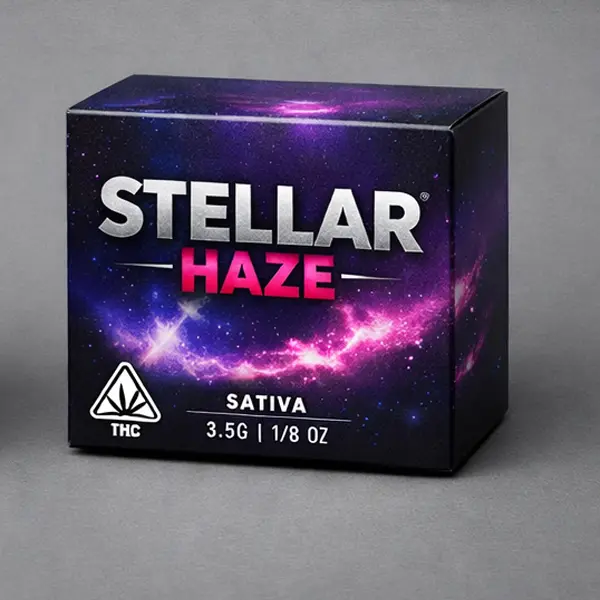 Printed cannabis packaging with logo