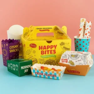 Printed custom fast food boxes logo