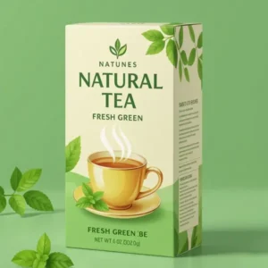 Printed green tea packaging logo