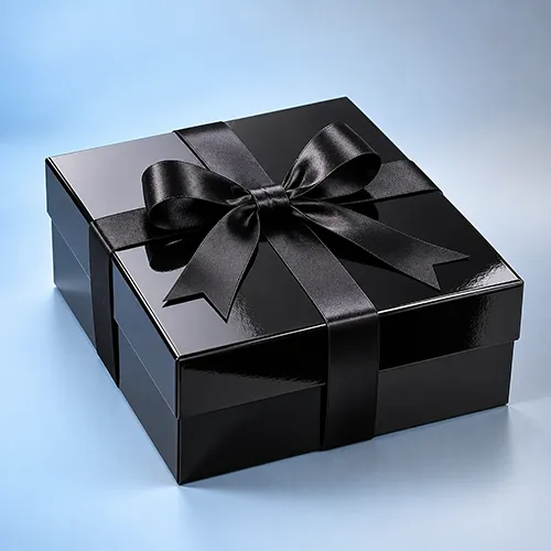 Luxury glossy black gift packaging boxes for premium brands