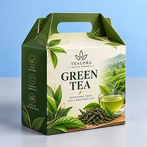 Protective green tea packaging for keeping tea bags and loose-leaf tea secure