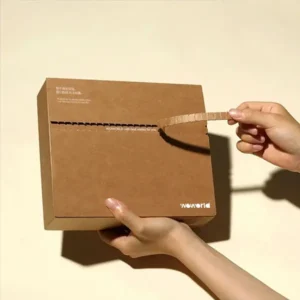 Close-up of Self Seal Boxes with printed logo