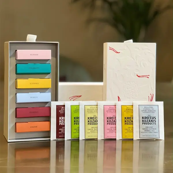 Printed tea gift boxes logo