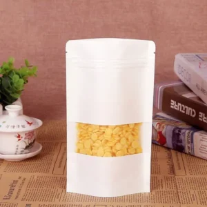 Clear and White Mylar Bags logo