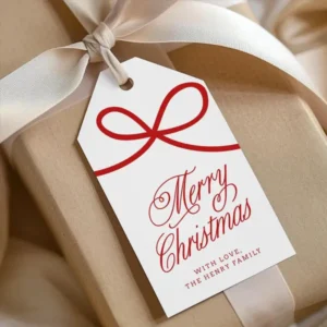Custom printed Christmas hang tags with logo for holiday packaging