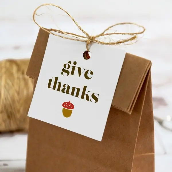 Custom printed gift tags with logo for retail gift packaging