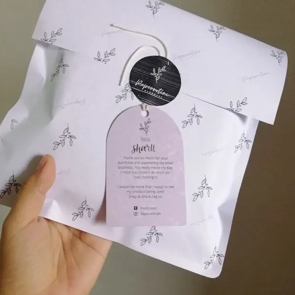 Custom hang tag stickers with logo for product labelling