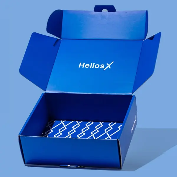 Blue Mailer Boxes printed logo ecommerce packaging – BoxBaba