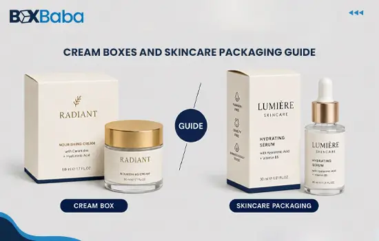 Cream boxes and skincare packaging guide for jars, moisturizers, body butter, materials, inserts, finishes and ecommerce packaging