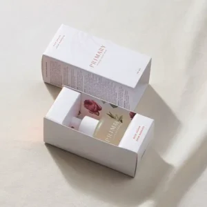 Custom serum box designed for a skincare dropper bottle