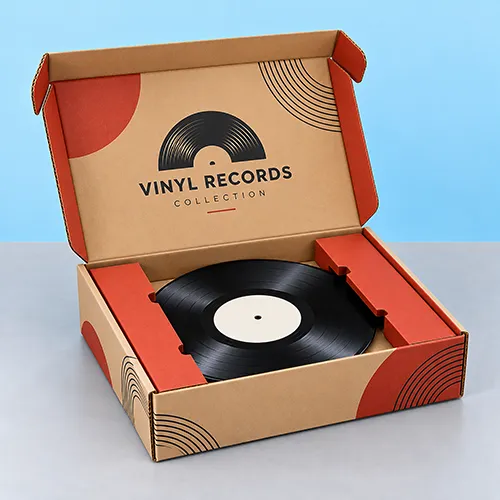 Wholesale vinyl record shipping boxes for record stores, music sellers, and distributors