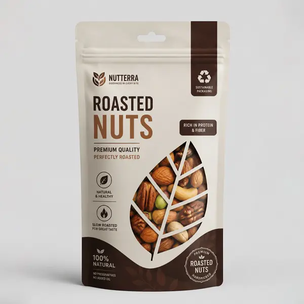 Custom roasted nuts packaging boxes for food brands