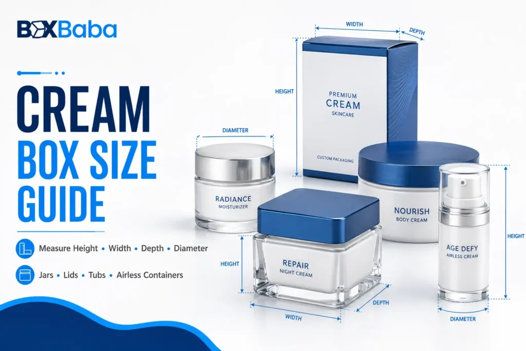 Cream box size guide for jars and airless containers