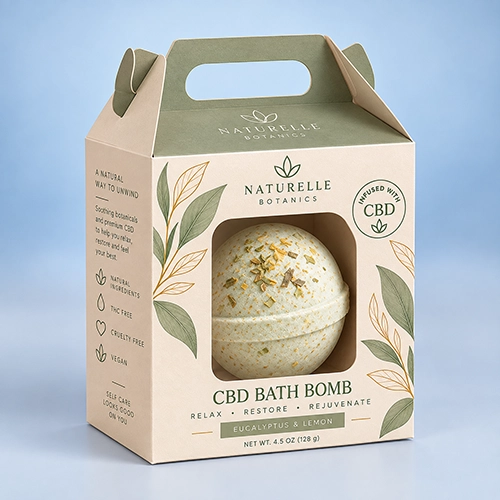 Custom printed CBD bath bomb boxes for retail products