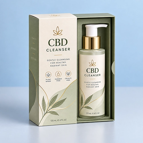 Luxury CBD cleanser packaging boxes for premium brands