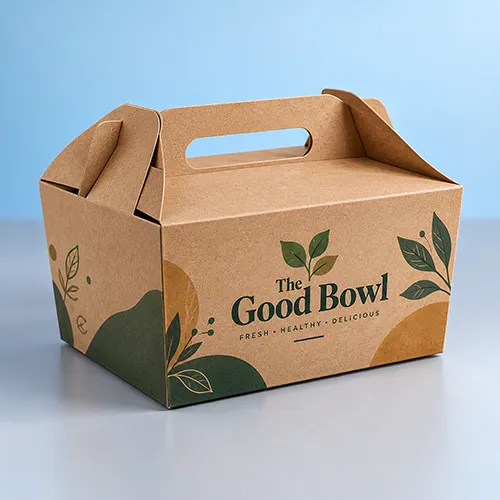 Custom printed kraft takeout boxes for branded food packaging