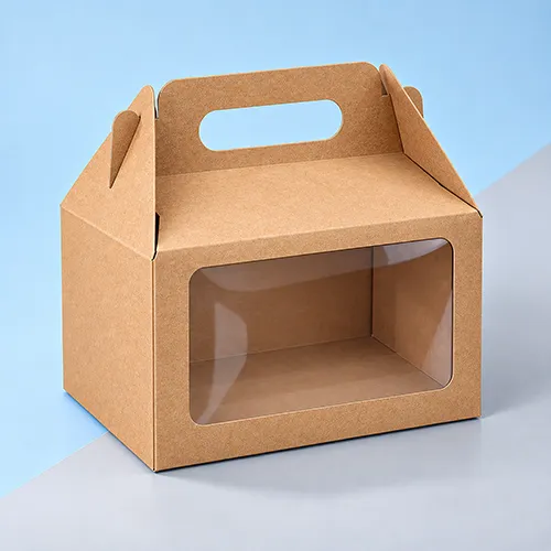 Custom printed kraft window boxes for branded product packaging