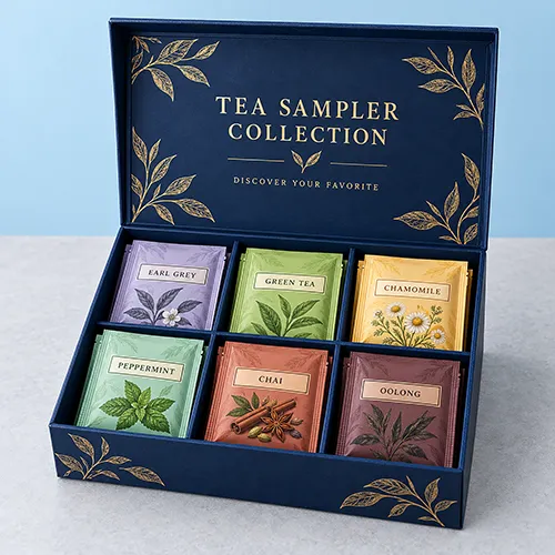 Wholesale tea sampler boxes for tea brands, retailers, and manufacturers